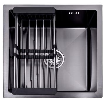 Lendo Online Spoelbak 44×44 cm Zwart RVS – Met Droogrek, Verzenden, Nieuw