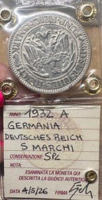 Duitsland, Weimar Republiek 5 Reichsmark 1932 A / Berlin, Postzegels en Munten