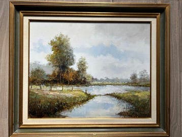 B. H. Slotman (1936) - Hollands landschap, Antiek en Kunst