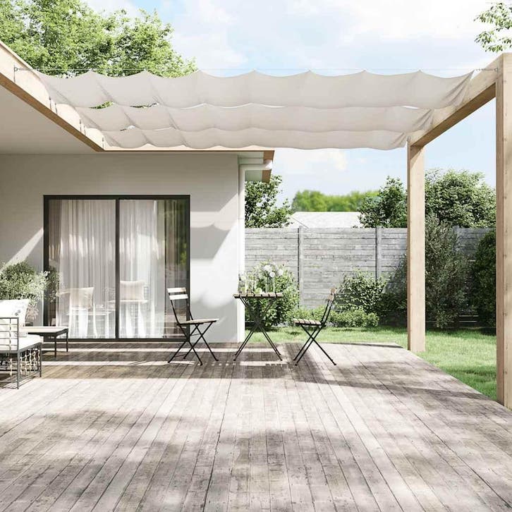 vidaXL Luifel verticaal 140x600 cm oxford stof wit, Tuin en Terras, Parasols, Nieuw, Verzenden