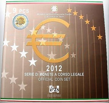 5,88 Euro,munten set 1 Cent-2 Euro + 2 Euroged 2012 Itali..., Verzenden