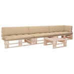 vidaXL 4-delige Loungeset pallet met kussens geïmpregneerd, Verzenden, Nieuw, Loungeset