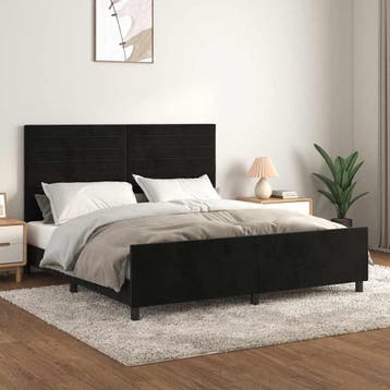 vidaXL Bedframe zonder matras 160x200 cm fluweel zwart, Verzenden