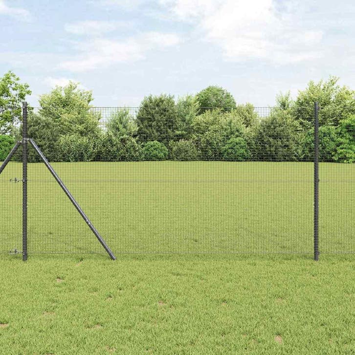 vidaXL Gelast draadhek Grijs, Tuin en Terras, Tuinhekken en Hekwerk, Nieuw, Verzenden