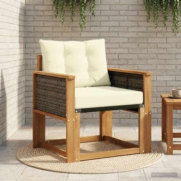 vidaXL Buiten Midden Sofa Massief Acacia Hout Naturel, Verzenden, Nieuw