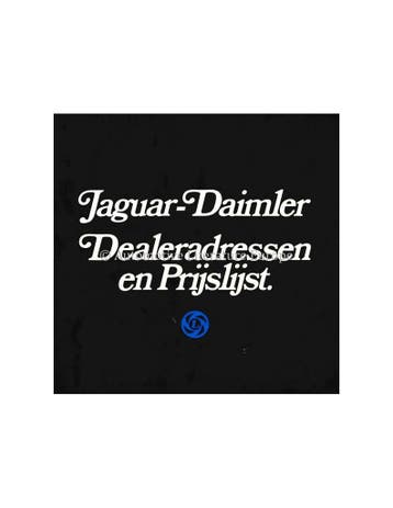 1976 JAGUAR-DAIMLER DEALERADRESSEN & PRIJSLIJST NEDERLANDS, Ophalen of Verzenden