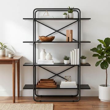 vidaXL Boekenplank 4-laags 100 x 35 x 140 cm PB Zwart eiken, Verzenden, Nieuw