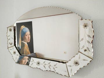 Spiegel - Glas - Venetiaanse wandspiegel, Antiek en Kunst