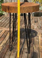 Hairpin Boomstam - Bijzettafel - Hout - Vintage