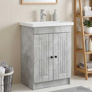 vidaXL Badkamer onder Wastafel Kast Betongrijs 78,5 x 37,5 x, Verzenden