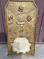 Belangrijk tabernakeldoor - 29 x 55 cm - Antiek - Verguld, Antiek en Kunst