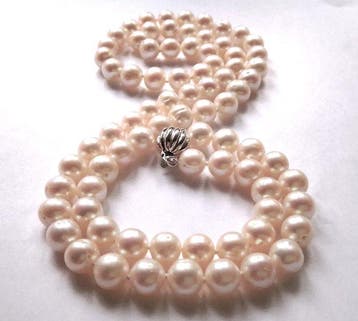 Collier Or blanc 18 carats - perles cultivées jusqu’à 8 mm -