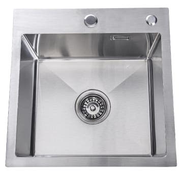 Lendo Online Spoelbak met Kraangat 44x44x20 cm Zilver RVS, Verzenden, Nieuw