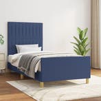 vidaXL Bedframe zonder matras 100x200 cm stof blauw, Verzenden, Nieuw