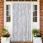 vidaXL Vliegengordijn 118x220 cm chenille grijs en wit, Verzenden, Nieuw