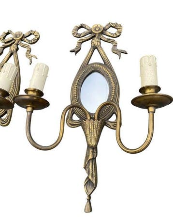 Wandlamp (2) - Brons, Glas, Messing, Huis en Inrichting, Nieuw