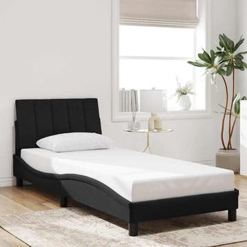 vidaXL Bedframe zonder matras Hanko fluweel zwart 90x200, Verzenden, Nieuw