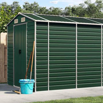 vidaXL Tuinschuur 191x640x198 cm gegalvaniseerd staal groen, Verzenden, Nieuw
