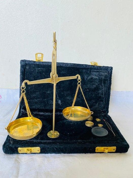 Balans of weegschaal - Messing - oude precisie, Antiek en Kunst, Curiosa en Brocante