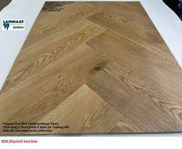 Visgraat Pvc Click 10 X Kleur 6mm met integreerde ondervloer, Bruin, 75 m² of meer, Visgraat Pvc click met integreerde ondervloer
