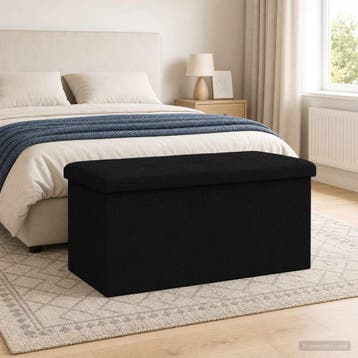 vidaXL Vouwbare Opbergbank Zwart 180 kg 80 L 77 x 38 x 38 cm, Verzenden, Nieuw