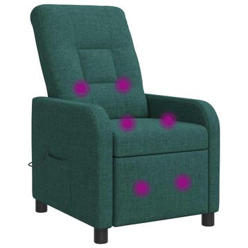 vidaXL Massage Relaxstoel Donkergroen Stof, Verzenden, Nieuw