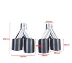 EMBOUT D´ÉCHAPPEMENT UNIVERSEL 4 X 89MM ACIER INOXYDABLE NOI, Autos : Pièces & Accessoires, Verzenden