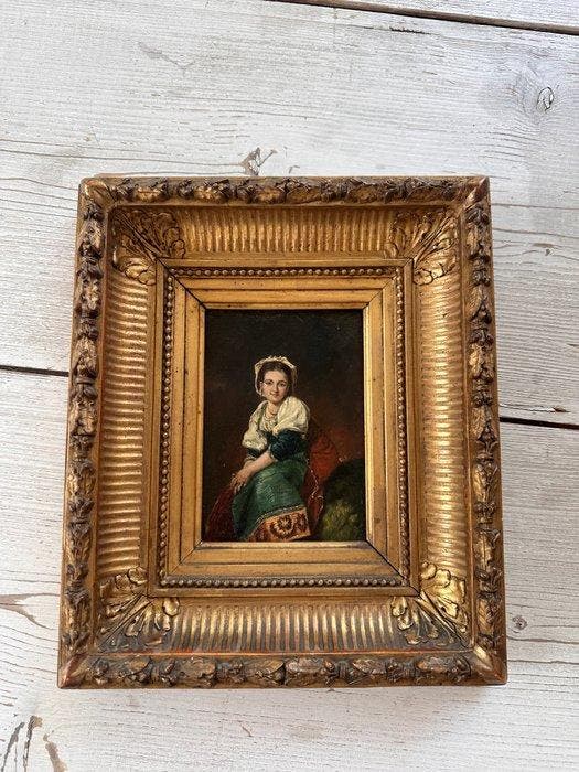 Scuola italiana (XIX-XX) - Ritratto di popolana, Antiquités & Art, Art | Peinture | Classique