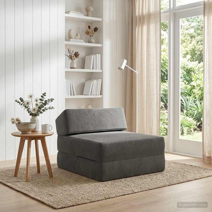 vidaXL Vouwbare Sofa Bed Donkergrijs 60 x 70 x 41 cm Stof, Huis en Inrichting, Zetels | Zetels, Nieuw, Verzenden