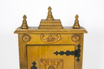 Armoire - Petit meuble porte-clés mural en bois sculpté –, Antiquités & Art