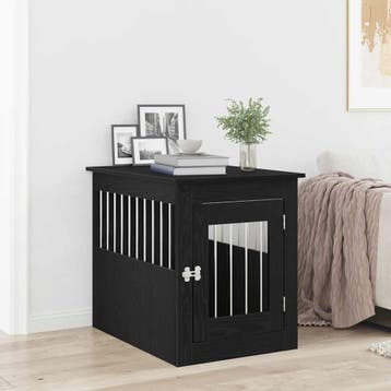 vidaXL Hondenbenchmeubel 55x75x65 cm bewerkt hout zwart, Animaux & Accessoires, Verzenden