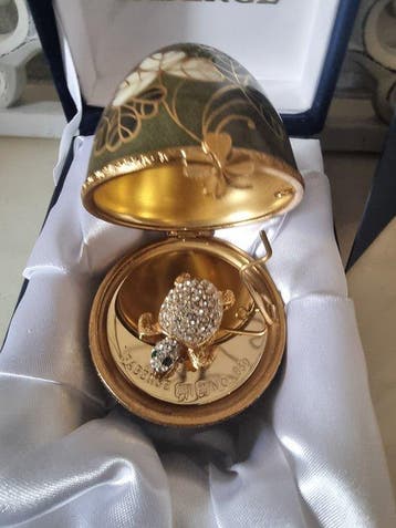 Œuf Fabergé - Fabergé style Limoges Imperial tortue -, Antiquités & Art