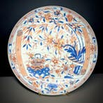 ANTIEKE CHINESE VERGULD IMARI CONCAAF DIENPLAAT / BORD, IN, Antiquités & Art