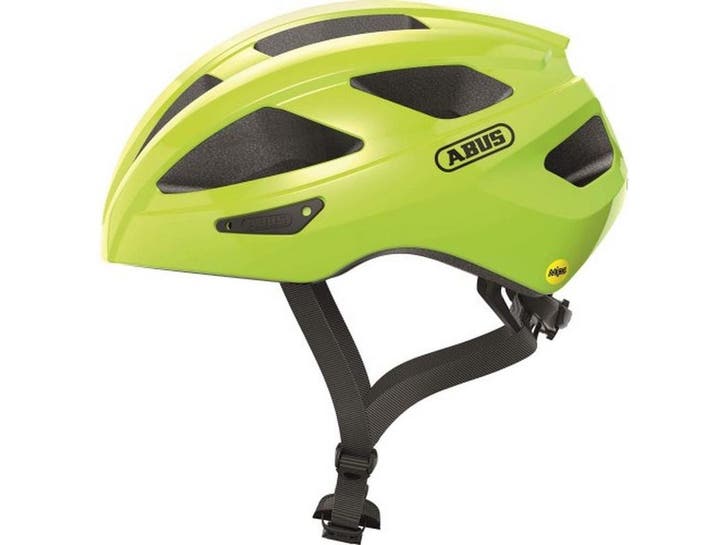 Abus Macator MIPS - Fietshelm - M 52-58 - Signal Yellow, Fietsen en Brommers, Fietsaccessoires | Fietshelmen, Zo goed als nieuw