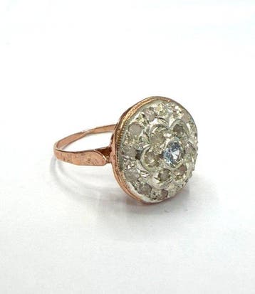 Zonder minimumprijs - Ring - 9 kt. Roségoud, Zilver Spinel -, Nieuw