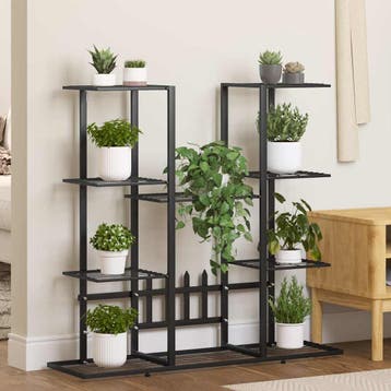 vidaXL Bloemenstandaard 94,5x25x89 cm ijzer zwart, Verzenden