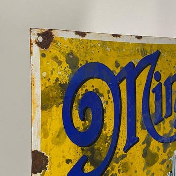 Minerva - Emaille bord - 51x37 cm - Gemaakt van een dikke, Antiek en Kunst
