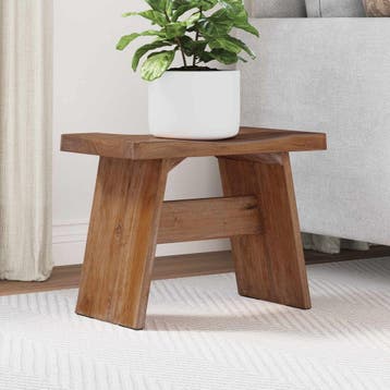 vidaXL Kruk Naturel 40 x 25 x 31 cm Mahonie Hout, Verzenden, Nieuw