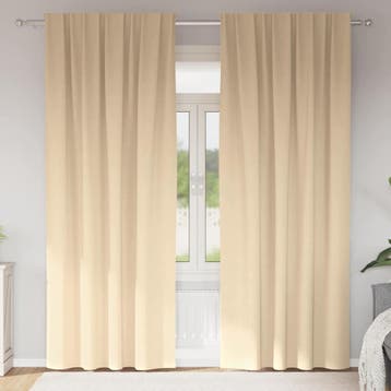 vidaXL Blackout Gordijnen met Ringen 2 st Crèmekleurig 245 x, Verzenden, Nieuw