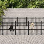 vidaXL Hondenkennel voor buiten 30,11 m² staal, Verzenden