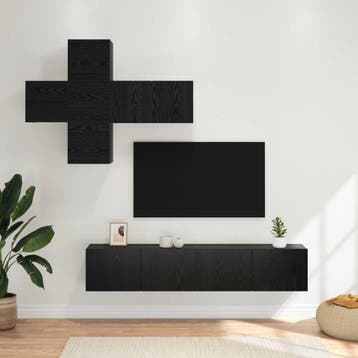 vidaXL Tv-meubelset 3 st Bewerkt hout, Verzenden