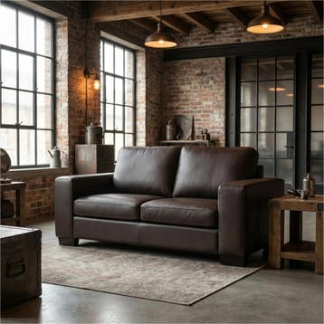 Leren bank Enjoy - 2 zits - Toledo Caffe (donkerbruin) -, Antiek en Kunst, Ophalen of Verzenden