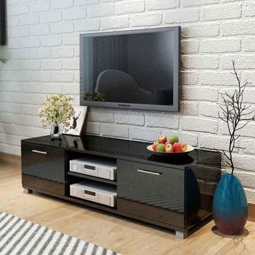vidaXL Tv-meubel 120x40,5x35 cm hoogglans zwart, Verzenden