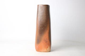 Vaas - Steengoed - Japan - Hoge Vierkante Bizen-keramiek -