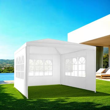 Paviljoen Barinas met 3 zijdelen, waterdicht, 3x3m - wit, Tuin en Terras, Verzenden, Nieuw