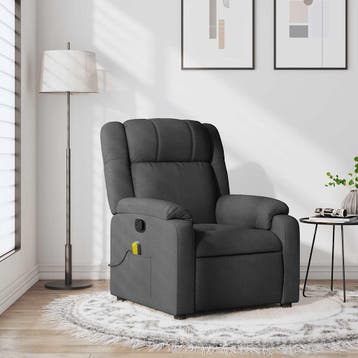 vidaXL Massagestoel in donkergrijze stof, Verzenden