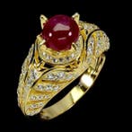Sans prix de réserve - Bague Argent - Rubis naturel &, Bijoux, Sacs & Beauté, Bagues