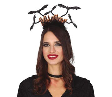 Halloween Tiara Vleermuizen Glitter, Verzenden