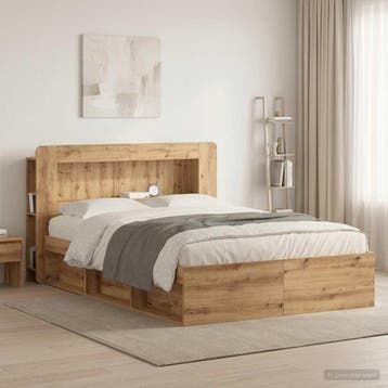 vidaXL Hoofdeinde Kast Artisanaal eiken 160 cm Geconstrueerd, Verzenden