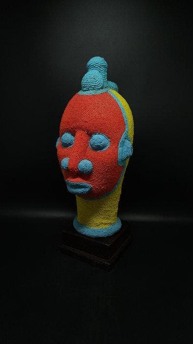 Prachtige koninklijke kop parelmoerig. - Bamileke - Kameroen, Antiquités & Art, Art | Art non-occidental